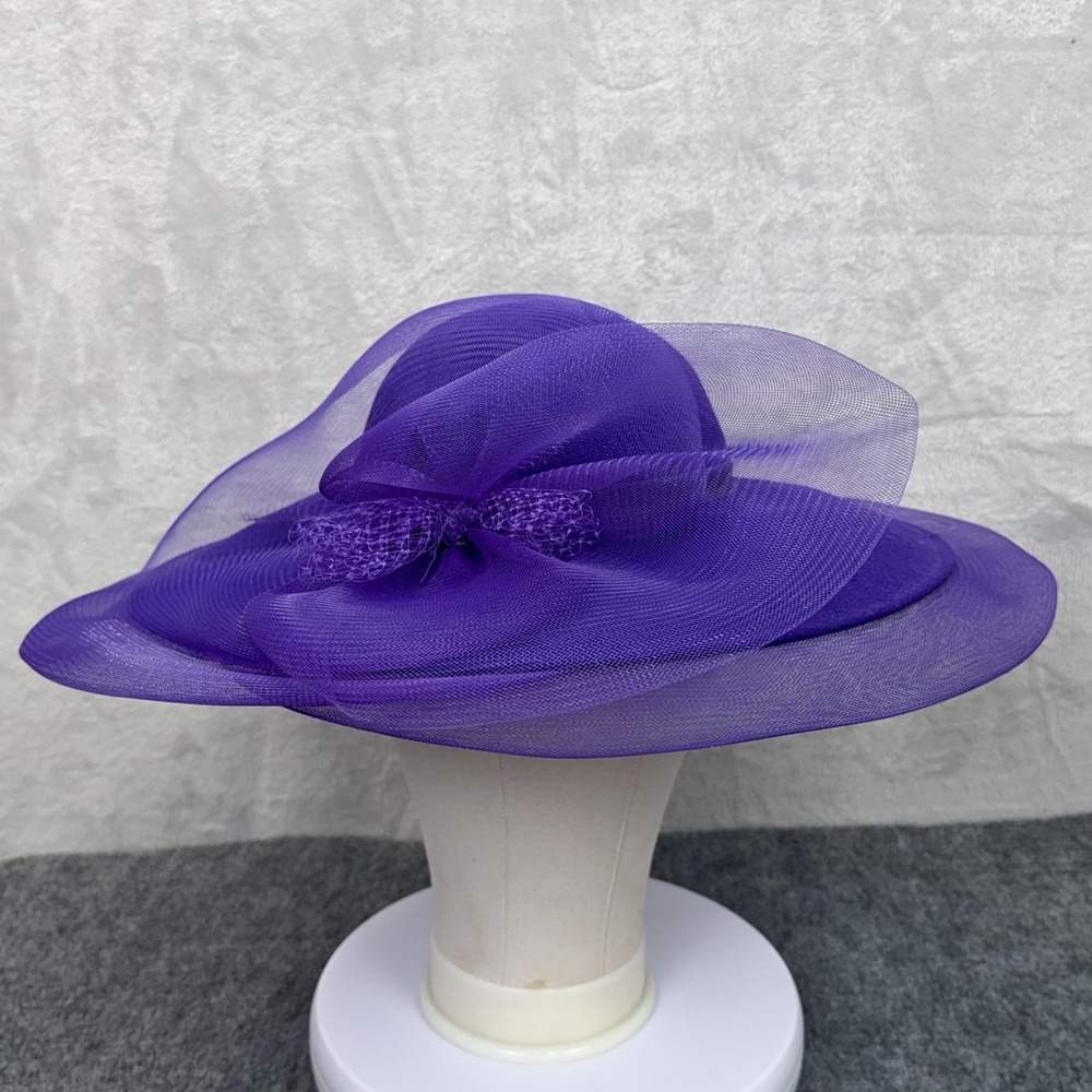 Bollman Hat Co. Hat Womens Wool Doeskin Purple Wide Brim Kentucky‎ Derby Church
